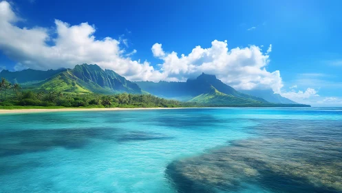 Tropical Paradise Awaits With Lush Green Mountains