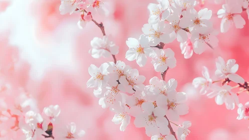Blossom Ballet: White Petals Dance in Coral Dreams.
