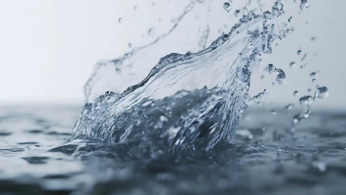 Close-up view of water splash dynamics on liquid surface.
