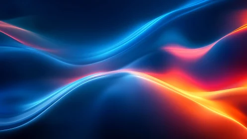 Ribbons of fire and frost weave across a luminous void.