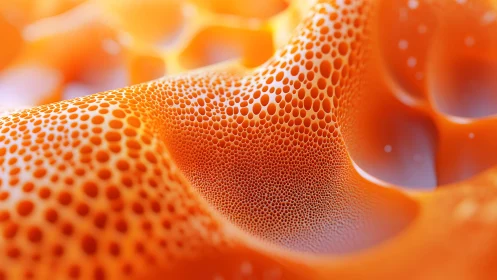 Abstract close-up of orange bubbles with smooth organic texture.