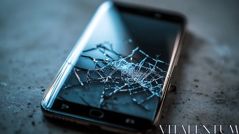 Shattered smartphone screen capturing a relatable mishap moment.