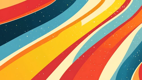 Retro comet ribbons streaking across a candy-colored sky.