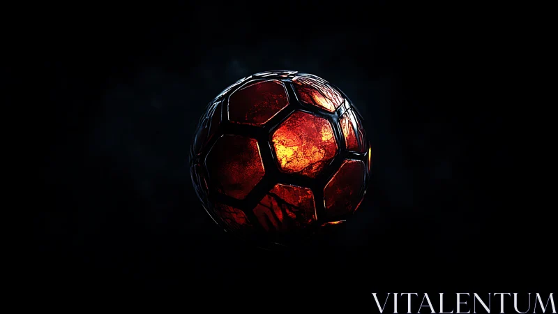 Molten hexagonal alloy sphere with emissive lava core in void