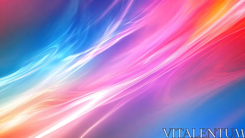 Vibrant neon light trails over gradient sky spectrum.