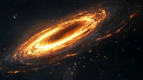 Blazing spiral galaxy burns across a silent cosmic void