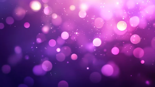 Vibrant purple and pink bokeh lights abstract digital background.
