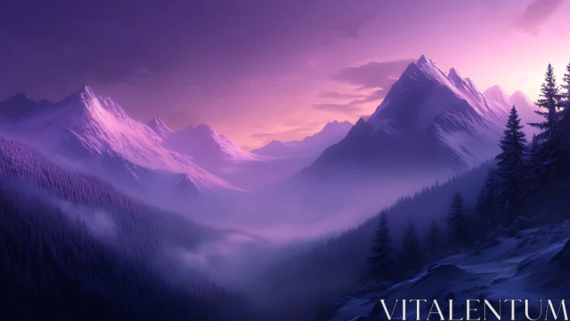 Dreamy violet mountains invite quiet moments of wonder