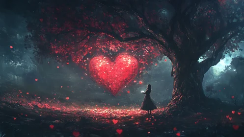 A Glowing Heart Emerges in Mystical Cavern Wonderland