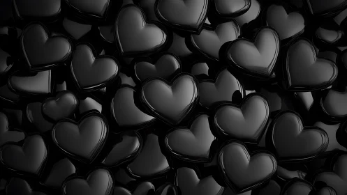 Monochromatic Heart Forms: Sculptural Three-Dimensional Rendering Study.