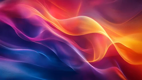 Multicolor gradient waveforms in abstract flowing layers.