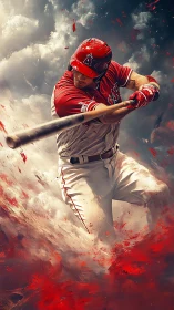 Storm-swing slugger carves fire from swirling sky. Period.