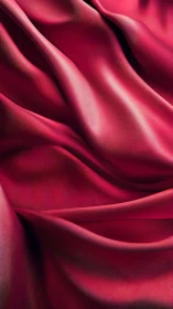 Crimson satin folds flow in soft, luminous waves.