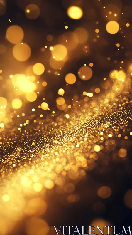 Golden stardust river drifts through a twilight dreamscape.