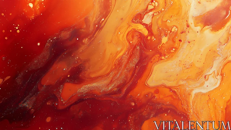 Glowing orange marble swirls welcome the eye with warmth