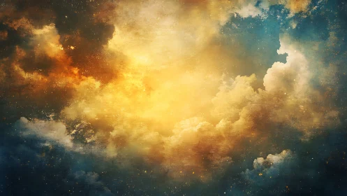 Diffuse cloud formation with central luminous gradient field.