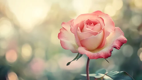 Pink Rose with Soft Bokeh Background