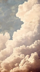 Vertical stratocumulus cloud wall with warm volumetric lighting gradients