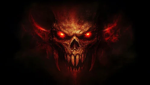 Hellfire skull king blazing through the abyssal dark.