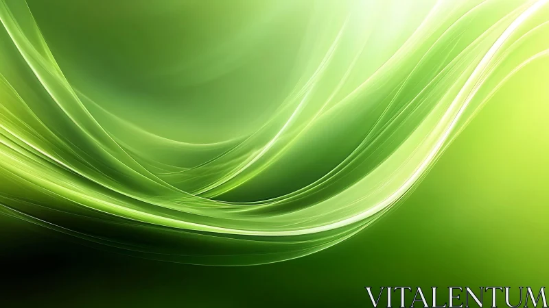 Emerald breeze ribbons sweeping across luminous green silence.