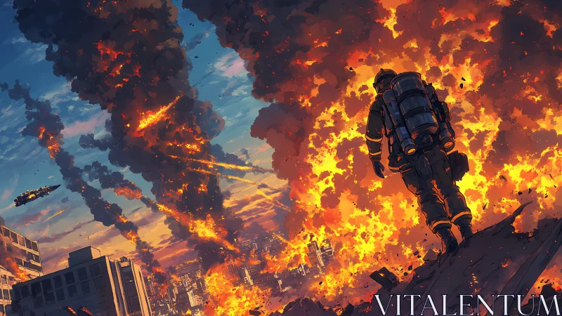 Armored Operative in Urban Firestorm: Apocalyptic Chaos.