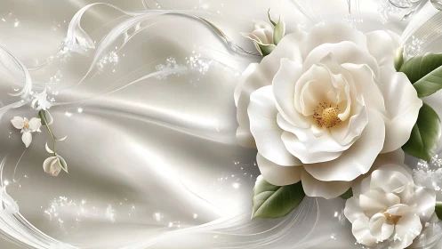 Elegant White Roses Bloom in Soft Luminous Light