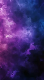Nebulous magenta to cyan volumetric cloud gradient field