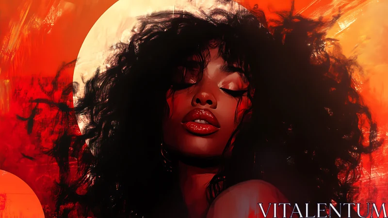 Saturated digital portrait uses high-contrast lighting and bold chroma gradients