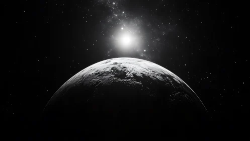 Terminator line planet horizon under intense stellar backlight