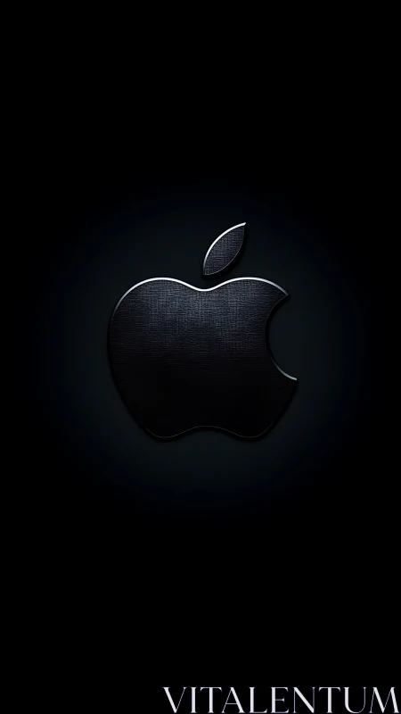 Apple logo rendered as dark metallic textured 3D object