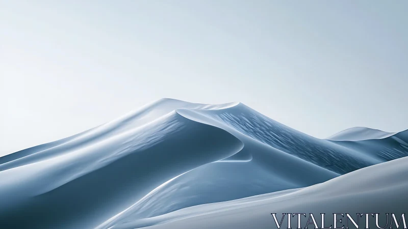 Minimalist dune landscape renders sculpted wind-formed ridges