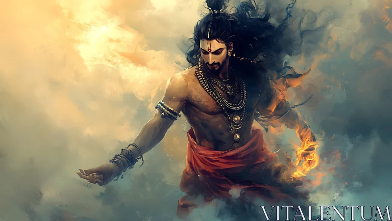 Storm-wreathed fire sage bends swirling clouds into quiet obedience