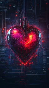 Digital heart-shaped core is integrated into circuit matrix