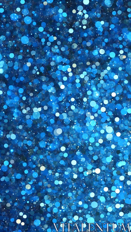 Starlit blue bokeh galaxy drifts in a shimmering night veil.