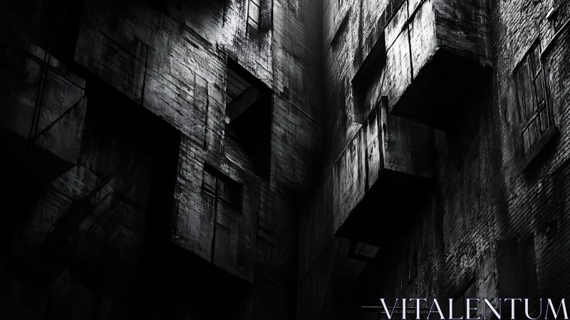 Shadows Dance Through Urban Corridors of Forgotten Brick