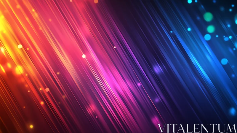 Neon rainstorms streak diagonally through a glowing spectrum