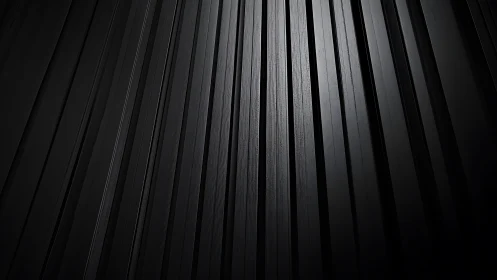Black vertical metal panels form dramatic converging lines