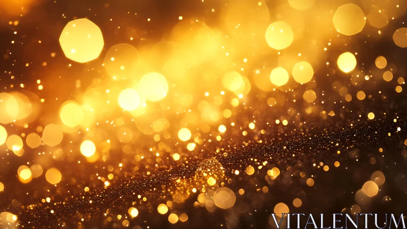 Shimmering golden bokeh background with sparkling light effects.