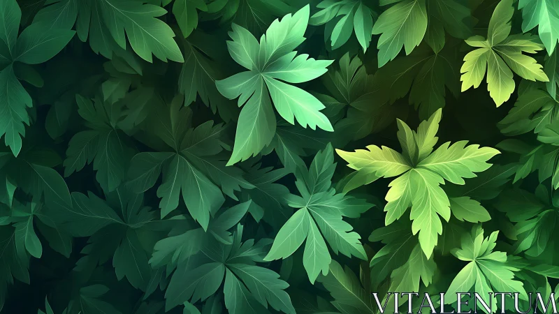 Leafy murmurs drift across a deep emerald twilight