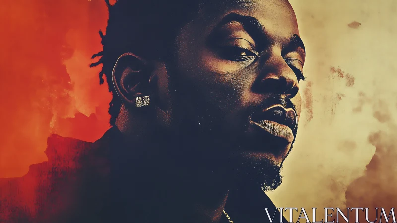 Smoldering portrait of defiant swagger in molten dusk light.