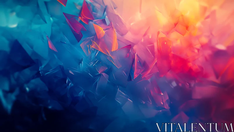 Vibrant Abstract Crystal Shapes in Colorful Digital Art Style.