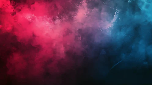 Vibrant pink and blue abstract smoke gradient background.