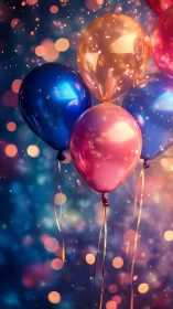 Luminous Gradient Spheres in Bokeh Environment.