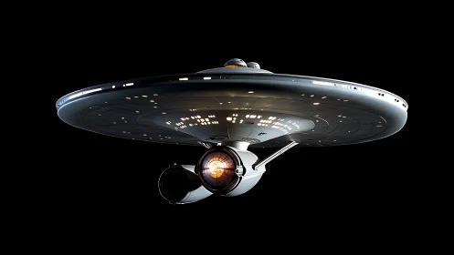 Starship render presents circular saucer and central engine