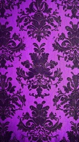 Baroque shadows bloom over neon violet damask dreams.