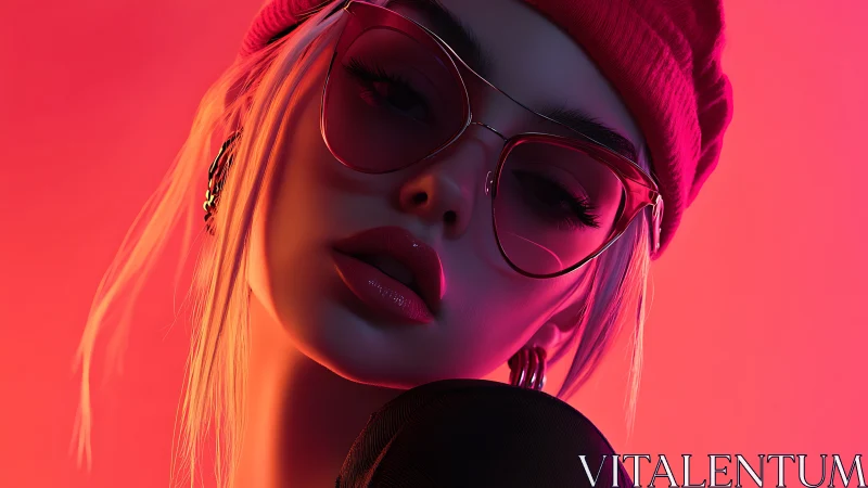 Neon portrait headshot in stylized digital painting lighting.