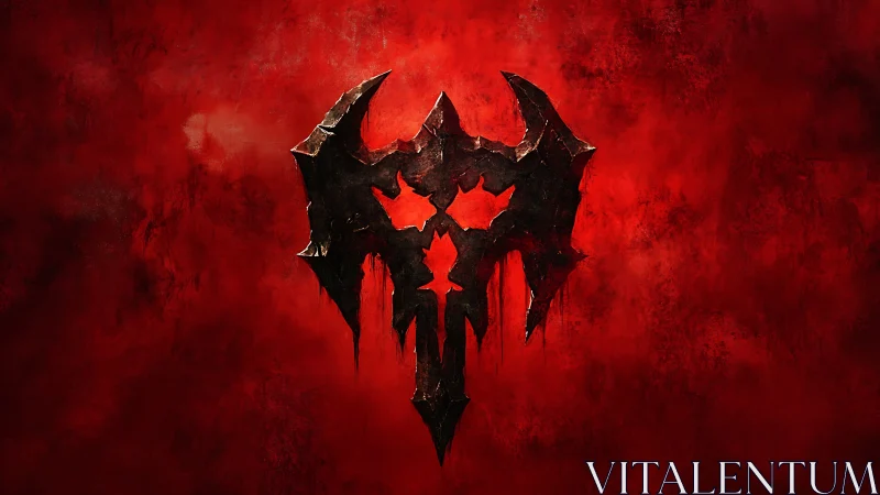 Digital painting sigil on distressed crimson backdrop.