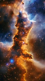 Ionized nebular ridge renders sculpted stellar dust wall