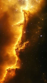 Vertical astrophotograph records ionized nebular gas boundary