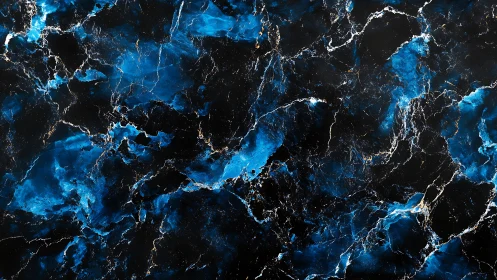 Midnight nebula marble where electric blue rivers bloom.
